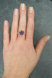 1.2ct Engagement Ring Round Cut Purple Amethyst Infinity 14k White Gold Finish