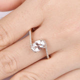 1.4ct Oval Peach Morganite Engagement Ring Swirl Solitaire 14k Yellow Gold Over