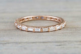 0.5ct Baguette Cut Diamond Wedding Band 14k Rose Gold Finish Channel Set Dainty