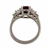 2.9ct Oval Cut Pink Ruby Engagement Ring Diamond Accents 14k White Gold Finish