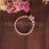 1ct Round Cut Simulated Morganite Minimalist Engagement Ring 14k RoseGold Plated