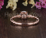 0.5ct Round Cut Moissanite Minimalist Women Engagement Ring 14k Rose Gold Plated