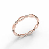 0.8ct Wedding Ring Band Round Cut Diamond Infinity Stackable 14k RoseGold Finish