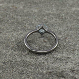 0.5ct Engagement Ring Princess Cut Blue Aquamarine Solitaire 14k Black Gold Over