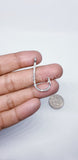 0.5ct Round Cut Moissanite Fish Hook Pendant 14k White Gold Plated NO CHAIN