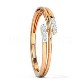 0.2ct Round Cut Moissanite Bypass Style Engagement Ring 14k Rose Gold Plated