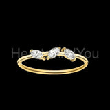 0.3ct Marquise Simulated Diamond Trilogy Engagement Ring 14k Yellow Gold Plated