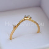 0.15ct Round Cut Moissanite Minimalist Women Wedding Band 14k Yellow Gold Plated