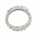 2.9ct Emerald Cut Diamond Wedding Ring Band Full Eternity 14k White Gold Finish