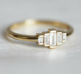 1.6ct Baguette Cut VVS1D Diamond Engagement Ring Minimalist 14k Yellow Gold Over