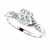 0.5ct Round Cut VVS1 D Diamond Solitaire Engagement Ring 14k White Gold Finish