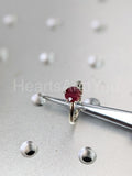 0.5ct Round Cut Simulated Ruby Solitaire Engagement Ring 14k White Gold Plated