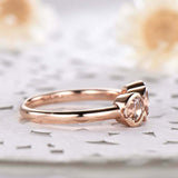 1.5ct Round Cut Morganite Engagement Ring Solitaire Trilogy 14k Rose Gold Finish