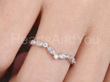 0.12ct Round Cut Moissanite Minimalist Women Wedding Band 14k Rose Gold Plated