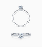 1.3ct Round Cut Diamond Engagement Ring 18k White Gold Finish Dual Hidden Halo