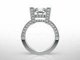 5Ct Princess Cut Diamond Unique Solitaire Engagement Ring 14K White Gold Finish