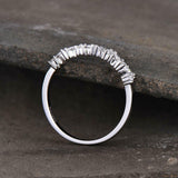 1.2ct Wedding Ring Band Marquise Round Cut Diamond Stackable 14k White Gold Over