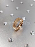 0.01ct Round Cut Moissanite Anniversary Floral Wedding Band 14k Rose Gold Plated