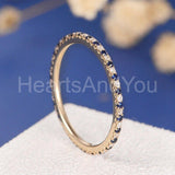 0.5ct Round Cut Simulated Sapphire Eternity Wedding Band 14k Yellow Gold Plated