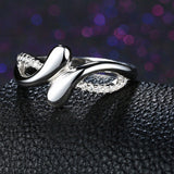 1ct Round Cut Diamond Engagement Ring 14k White Gold Finish Bypass Trendy Design