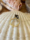 2.2ct Emerald Cut Blue Sapphire Solitaire with Accent Ring 14k White Gold Finish