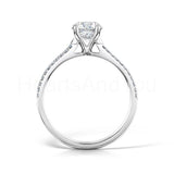2.2ct Round Cut Moissanite Cluster Accent Engagement Ring 14k Yellow Gold Plated