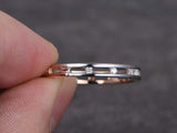 0.3ct Round Cut VVS1D Diamond Wedding Ring Band Hollow 14k Dual Gold Finish