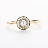 1.6ct Round Cut Diamond Halo Solitaire Pearl Engagement Ring 14k YellowGold Over