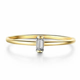 0.4ct Engagement Ring Baguette Cut Diamond Solitaire 14k Yellow Gold Finish