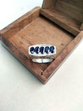3ct Engagement Ring Oval Cut Blue Sapphire Filigree Cocktail 14k White Gold Over