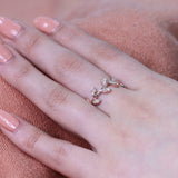 Leaf Design Engagement Ring 1.2ct Round Cut VVS1D Diamond 14k Rose Gold Finish