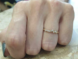 1ct Round Diamond Engagement Ring Cluster Twig Minimalist 14k Yellow Gold Finish
