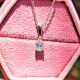 1ct Pear Cut Simulated Diamond Solitaire Pendant with Chain 14k WhiteGold Plated