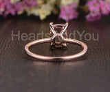 0.45ct Oval Stone Ring Setting Round Simulated Semi Mount 14k Rose Gold Plated