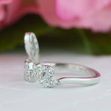 0.5ct Round Cut VVS1 D Diamond Love Word Engagement Ring 14k White Gold Finish
