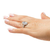 2.1ct Pear Cut Simulated Diamond Halo Engagement Ring 14k White Gold Plated