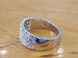 1.6ct Round Cut Diamond Half Eternity Wedding Ring Band 14k White Gold Finish