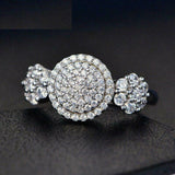 3.1ct Round Cut VVS1D Diamond Engagement Ring 14k White Gold Finish Double Halo