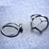 2ct Round Cut Diamond Engagement Ring 14k White Gold Over Love Couple Bridal Set