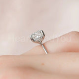 2.2ct Cushion Simulated Diamond Solitaire Engagement Ring 14k White Gold Plated