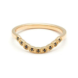 0.3ct Round Black Diamond Wedding Band 14k White Gold Finish Square Block Curved