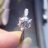 1.1ct Round Cut Diamond Solitaire Engagement Ring Accents 14k White Gold Finish