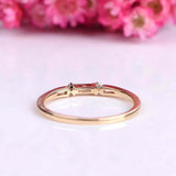 1ct Baguette Cut Diamond Wedding Band Petite Minimalist 14k Yellow Gold Finish