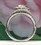 4ct Round Diamond Engagement Ring Split Shank Halo Vintage 14k White Gold Finish