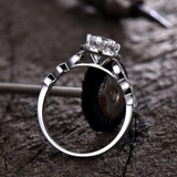 2.2ct Engagement Ring Round Cut Diamond Halo Solitaire 14k White Gold Finish