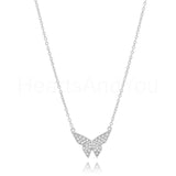 1ct Round Cut Moissanite Pave Butterfly Pendant with Chain 14k YellowGold Plated