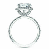 4.5ct Asscher Diamond Dual Halo Solitaire Engagement Ring 14K White Gold Over