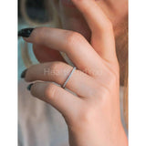 0.3ct Round Cut Moissanite Half Eternity Wedding Band 14k White Gold Plated