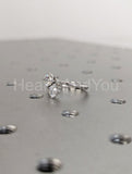 0.5ct Round Cut Moissanite Toi Et Moi Women Engagement Ring 14k WhiteGold Plated