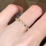 0.5ct Round Cut Moissanite Dainty Minimalist Wedding Band 14k Yellow Gold Plated